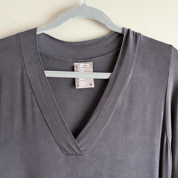Anthropologie Dolan Left Coast V-Neck Long Sleeve Swing Pocket Dress in Grey, XS - Picture 3 of 13